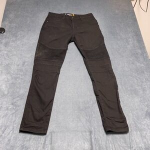 Raw X Skinny Leg Motorcycle Jeans Mens 32x33 Black Denim Dark Wash Zip Fly